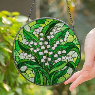 Lily of the Valley Stained Glass Suncatcher