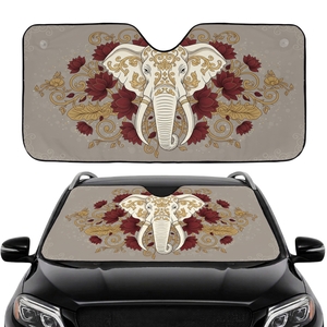 White Elephant Golden Filigree Car Sunshade