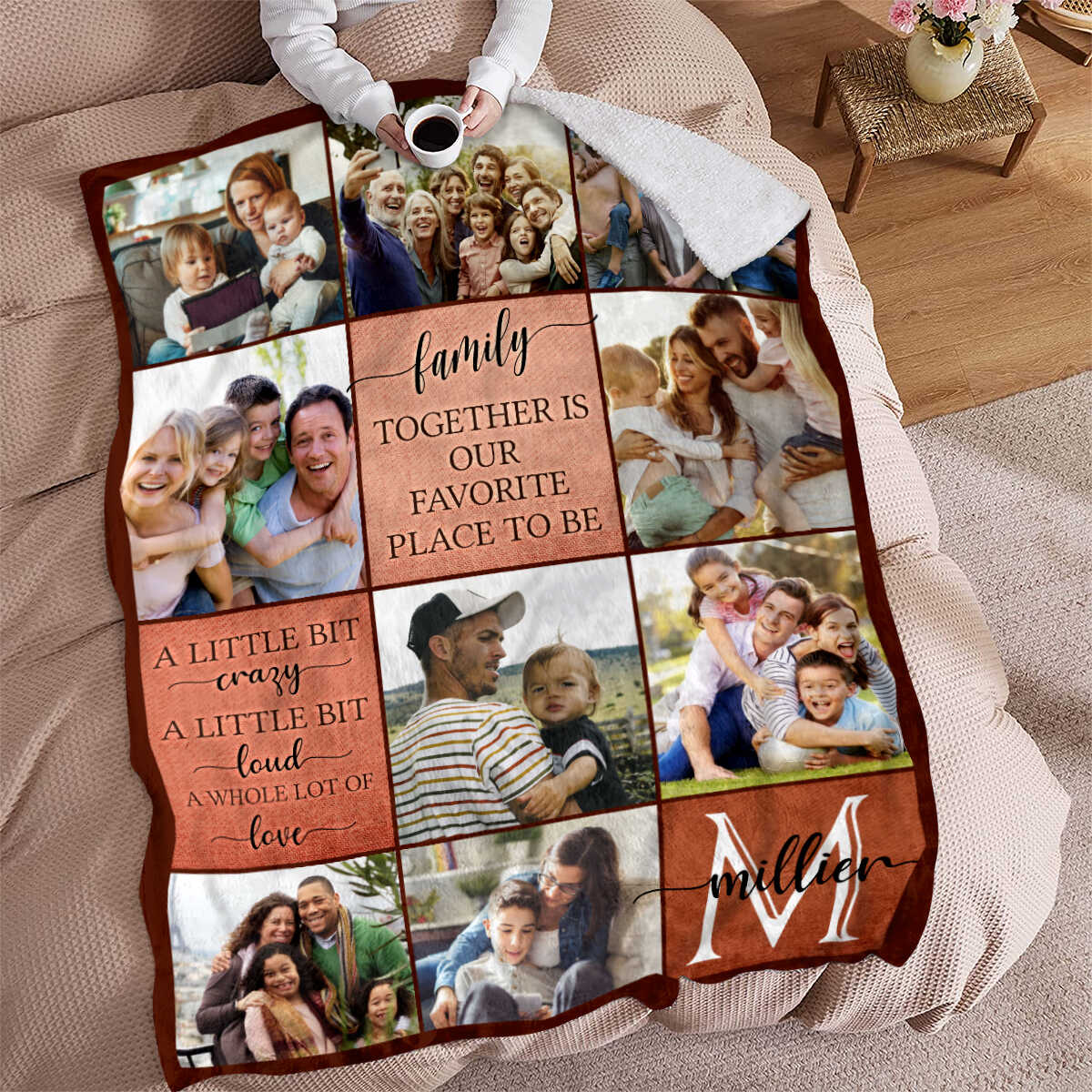 Family Photo Collage Blanket